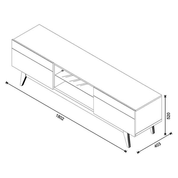 Imagem de Rack Bancada 2 Gavetas e Painel para Tv Classic 1.8 Branco Acetinado - Imcal