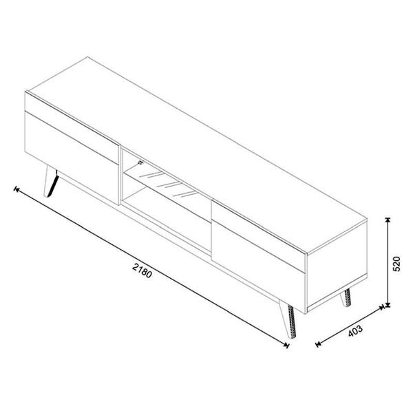 Imagem de Rack Bancada 2 Gavetas e Painel para Tv Classic 2.2 Branco Acetinado - Imcal