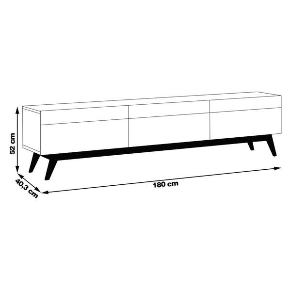 Imagem de Rack Bancada 3 Gavetas 180cm Amy Off White/Nature G29 - Gran Belo