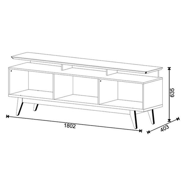 Imagem de Rack Bancada 3 Gavetas com Nicho e Painel para Tv Classic 1.8 Branco Acetinado - Imcal