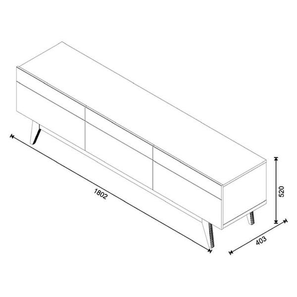 Imagem de Rack Bancada 3 Gavetas e Painel para Tv Classic 1.8 Branco Acetinado - Imcal