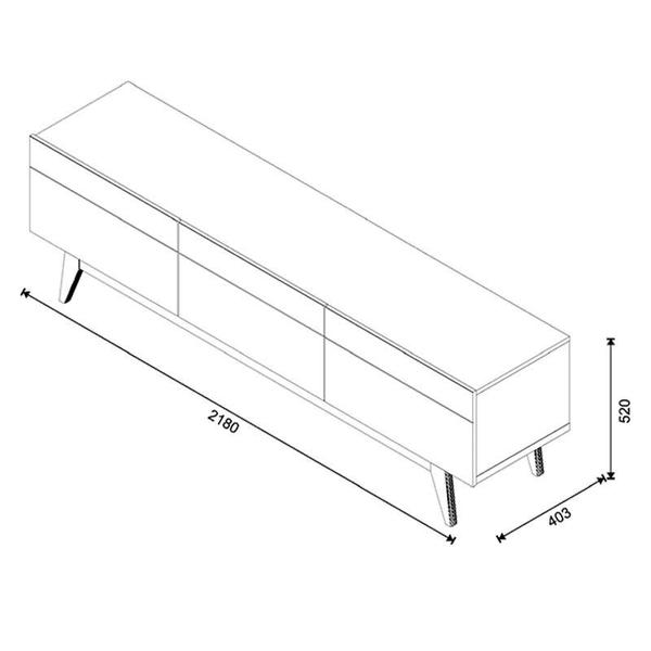 Imagem de Rack Bancada 3 Gavetas e Painel para Tv Classic 2.2 Branco Acetinado - Imcal