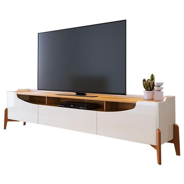 Imagem de Rack Bancada Ambiene Studio com Painel para TV Loft 1.8 Off White Nature - Imcal