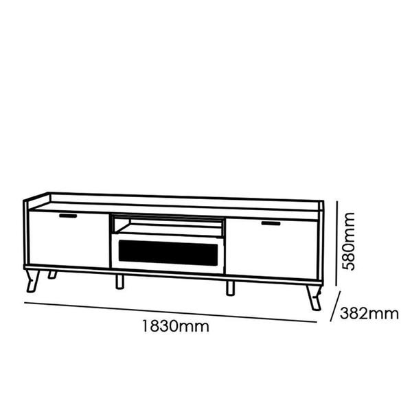 Imagem de Rack Bancada Arcade 1.8 para TV Nature/Off White - PR Móveis