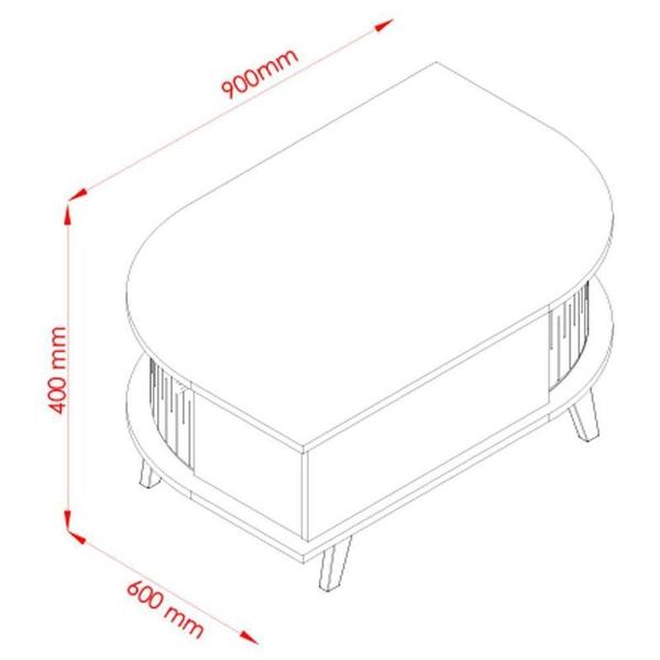 Imagem de Rack Bancada Atlanta E Aparador Estoril Com Mesa De Centro Indianápolis Naturale Off White - Madetec