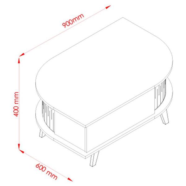 Imagem de Rack Bancada Atlanta e Aparador Estoril com Mesa de Centro Indianápolis Naturale Off White  Madetec