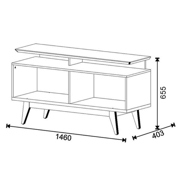 Imagem de Rack Bancada Classic 1 Gaveta Com Nicho 1.4 Off White Nature - Imcal