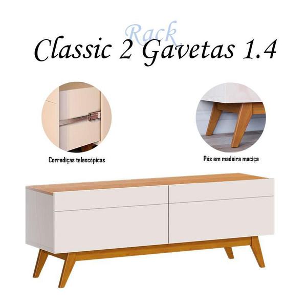 Imagem de Rack Bancada Classic 2 Gavetas 1.4 Off White Nature - Imcal