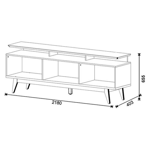 Imagem de Rack Bancada Classic 2 Gavetas com Nicho 2.2 Branco Acetinado - Imcal