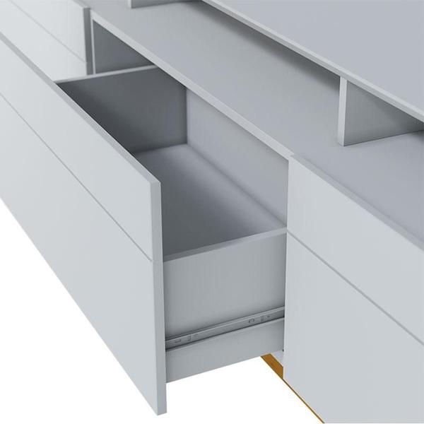 Imagem de Rack Bancada Classic 3 Gavetas com Nicho 2.2 Branco Acetinado - Imcal