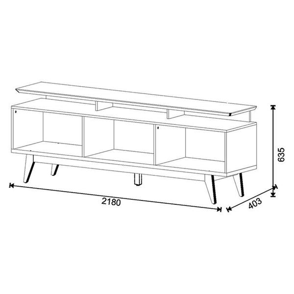 Imagem de Rack Bancada Classic 3 Gavetas com Nicho 2.2 Off White Nature - Imcal