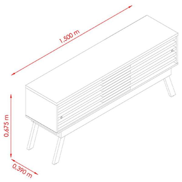 Imagem de Rack Bancada com Aparador e Mesa de Centro Frizz 1.5 Calacata Off White  Madetec