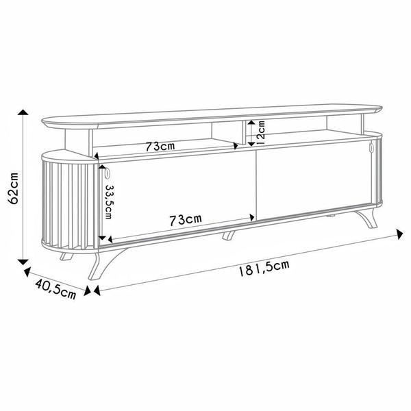 Imagem de Rack Bancada De Tv 70 Pol 182cm Elva H01 Cinamomo/off White - Mpozenato