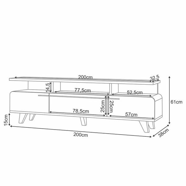 Imagem de Rack Bancada Essenza 2.0 para TV até 70” - HB Móveis