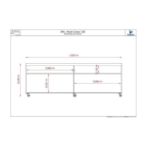 Imagem de Rack Bancada Frizz Cross para TV de 65 polegadas Cor Calacata Off White - Madetec