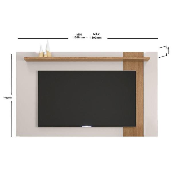 Imagem de Rack Bancada Noronha 1.8 com Painel para Tv Suspenso Extensivo Leme Off White Matte Freijó - Colibri