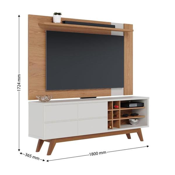 Imagem de Rack Bancada Noronha 1.8 e Painel para TV Extensivo Leme Freijó Off White Matte  Colibri