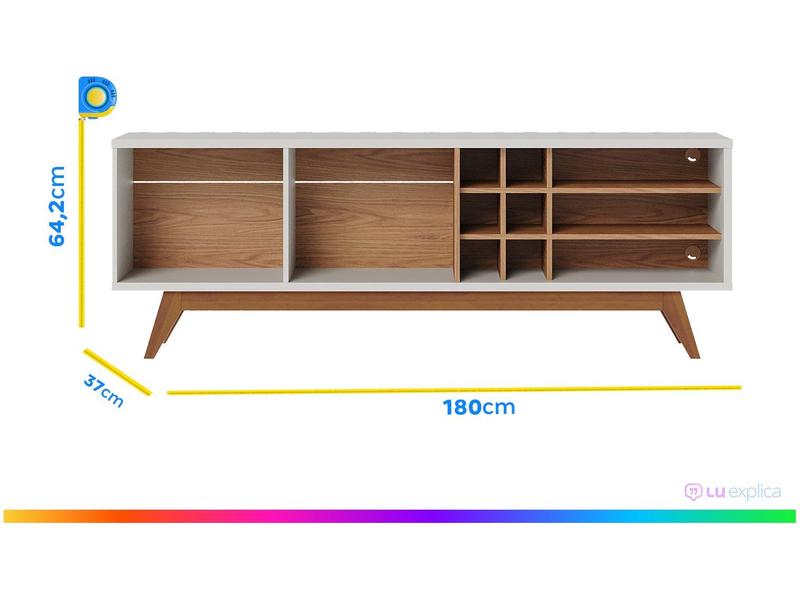 Rack Bancada Noronha 1.8 Off White Matte Freijó Colibri - Rack