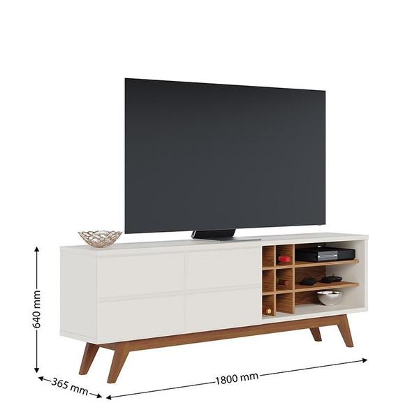 Imagem de Rack Bancada Noronha Off White Matte/Freijó para TV de 70” - Colibri