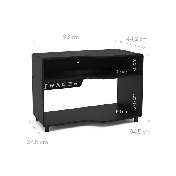 Imagem de Rack Bancada p/TV Gamer XT RACE MAX AIR 98cm Preto/Adesivo Branco - Politorno