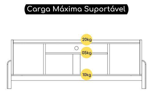 Imagem de Rack Bancada para Sala De Estar Para Tv 60 Polegadas Retrô Lizz 1,90m Casa D - Offwhite/Cedro