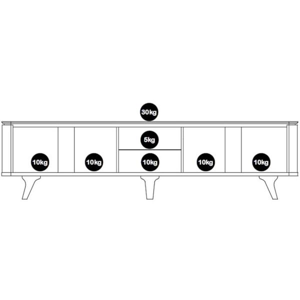 Imagem de Rack Bancada Para TV 60 Pol 217 cm 11097 Cedro Branco DCASA