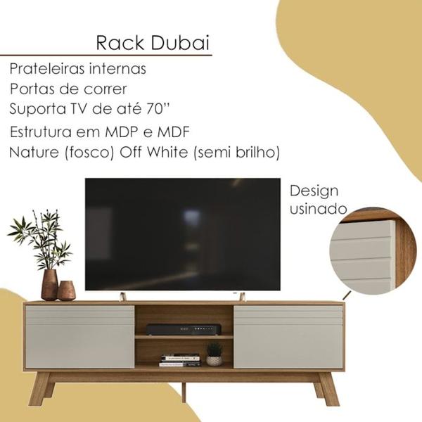 Imagem de Rack Bancada Para TV 70 Polegadas 5850 Nature Off White PLLA