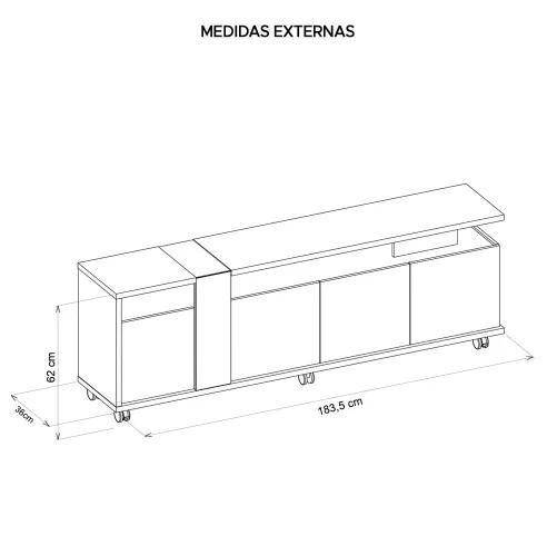 Imagem de Rack Bancada para TV 70 Polegadas New Columbus Caemmun LAMINA MEL/CACAO PERFECT