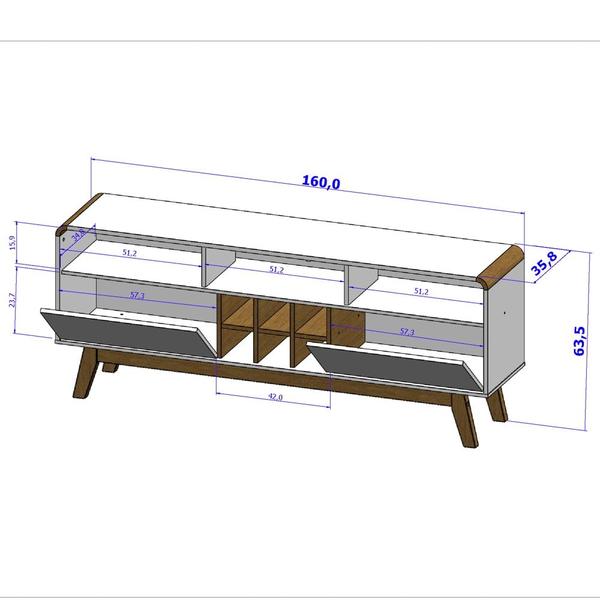 Imagem de Rack Bancada Para TV Até 65 Pol. Larimar Off White/Cinamomo/Rattan - Bechara