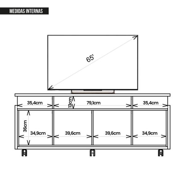 Imagem de Rack Bancada Para Tv até 65 Polegadas Stars Marrom Caemmun