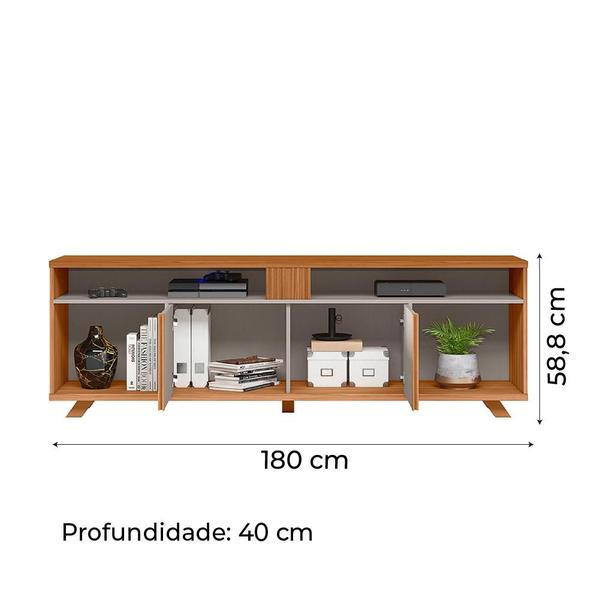 Imagem de Rack Bancada para TV até 70 Polegadas 1,80m NT 1320 Freijó / Off White