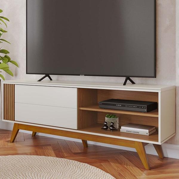 ABACA　TVボード　BR/NA Rack Bancada Tv 65 Pol 160 cm Otawa Off White Matte Freijo Colibri