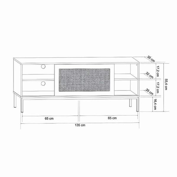 Imagem de Rack Buriti 1 PT Preto 135 cm