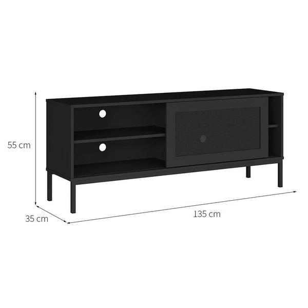 Imagem de Rack Buriti 1 PT Preto 135 cm