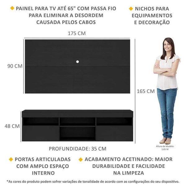 Imagem de Rack c/ Painel TV 65" com 2 portas Londres Multimóveis