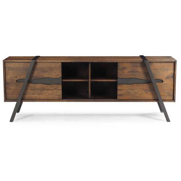 Imagem de Rack Coliseu 2 Portas Rustic Brown com Base Aco Grafite 208cm - 45539