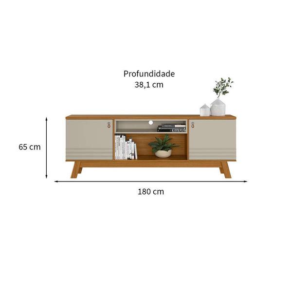 Imagem de Rack Colorado 2 PT Nature e Off White 180 cm