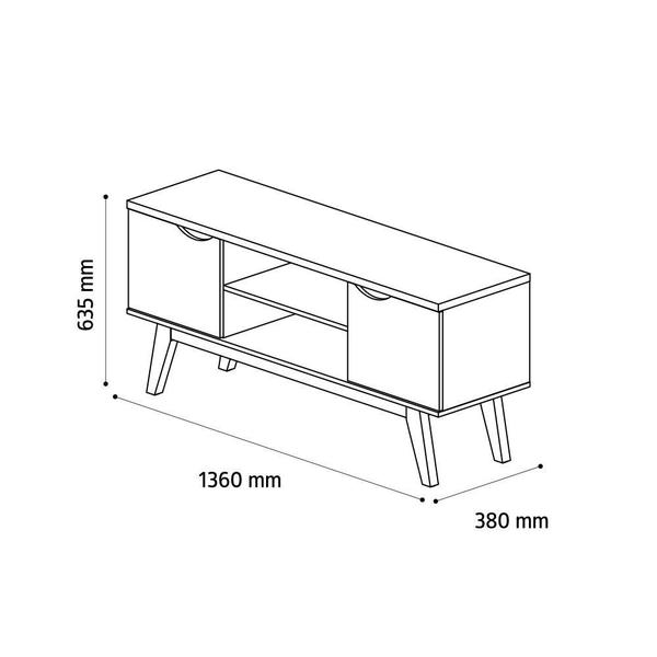 Imagem de Rack com 02 Portas Prism 1,4 Branco Acetinado/Cumaru - Patrimar