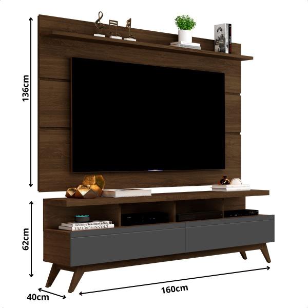 Imagem de Rack com Painel 1.60 TV 60'' Cedro/Cinza Vivare Wood