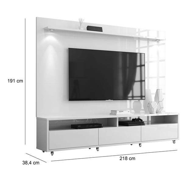 Imagem de Rack com Painel Aspen 2.2 Off White com Madeiro Canela - MoveisAqui