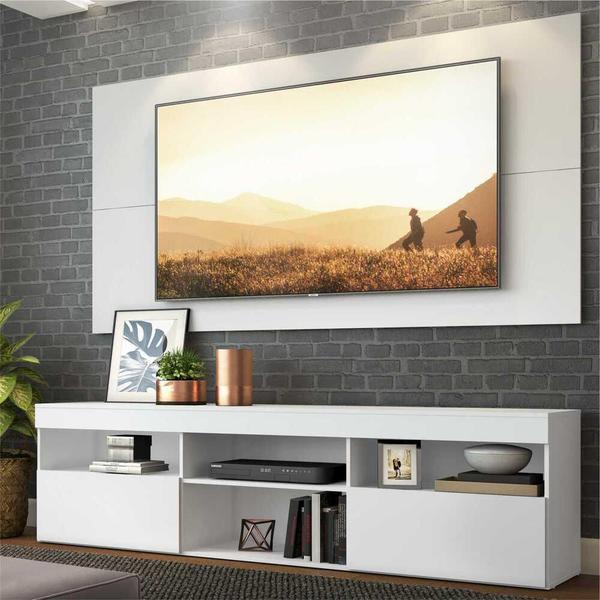 Imagem de Rack com Painel e Suporte para TV para TV até 65" Flórida Multimóveis  Branco