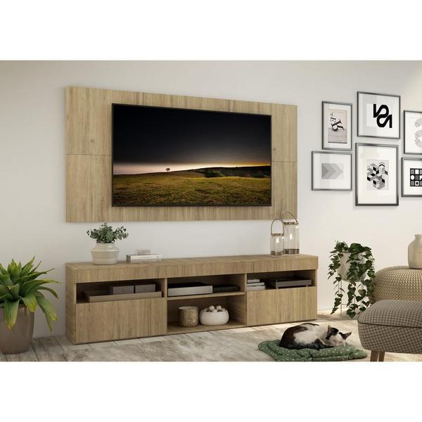 Imagem de Rack com Painel e Suporte TV 65" com 2 portas Londres Multimóveis Rustic