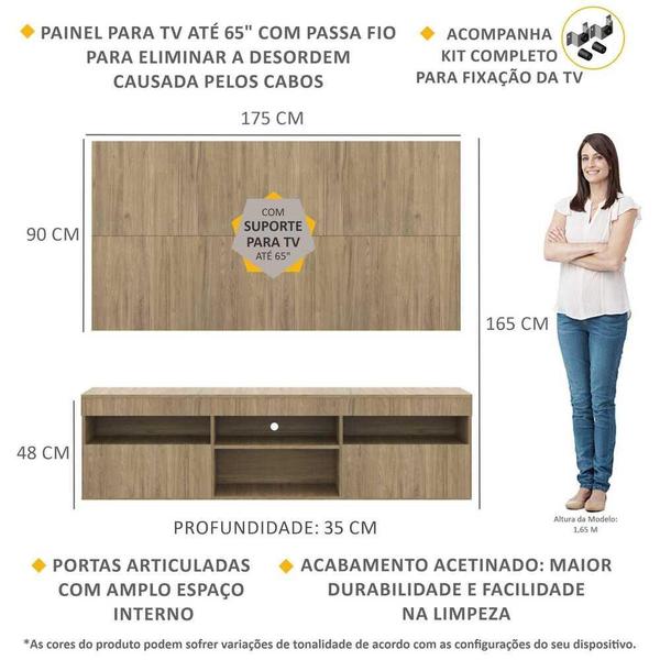 Imagem de Rack com Painel e Suporte TV 65" com 2 portas Londres Multimóveis V3344