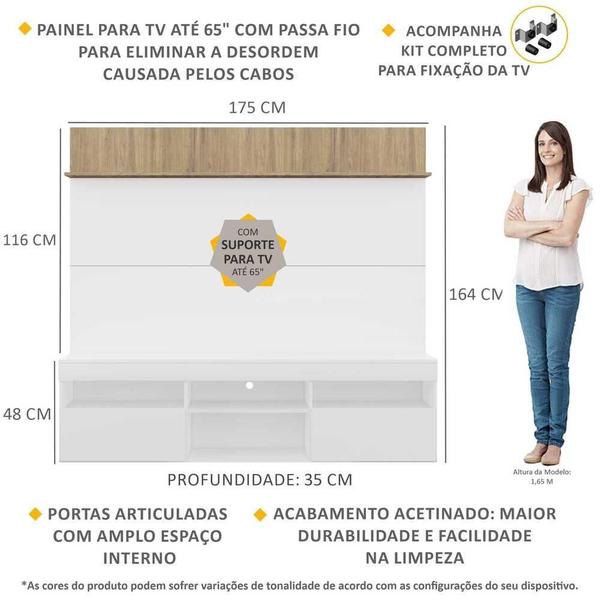 Imagem de Rack com Painel e Suporte TV 65" Madri Multimóveis V3366