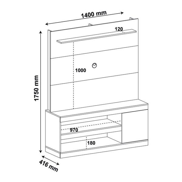 Imagem de Rack com Painel e Suporte TV 65" Multimóveis CR45184