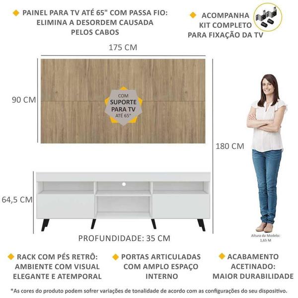 Imagem de Rack com Painel e Suporte TV 65" Retrô Londres Multimóveis V3347