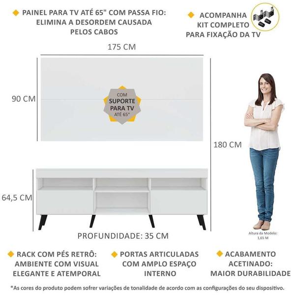 Imagem de Rack com Painel e Suporte TV 65" Retrô Londres Multimóveis V3347