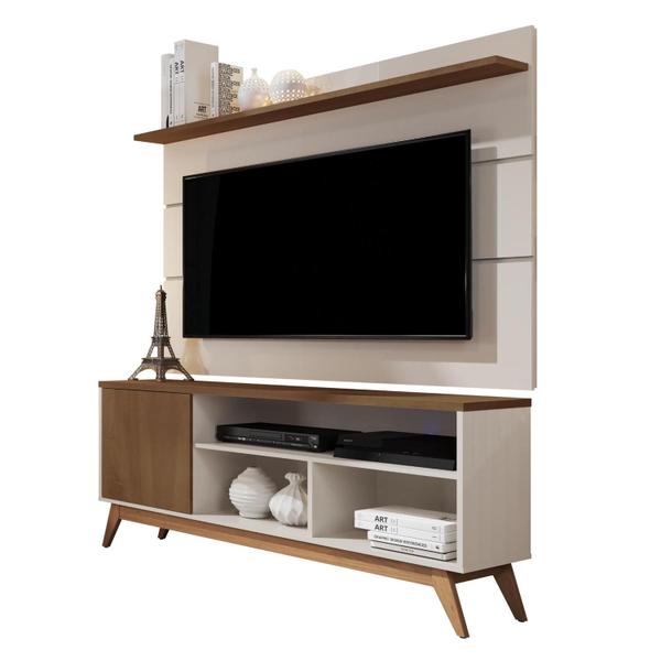 Imagem de Rack com Painel para TV 55" Retro Pequeno 1 Porta Malbec Wood Giga Moveis