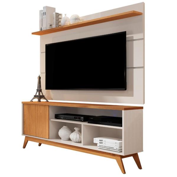 Imagem de Rack com Painel para TV 55" Retro Pequeno 1 Porta Malbec Wood Giga Moveis