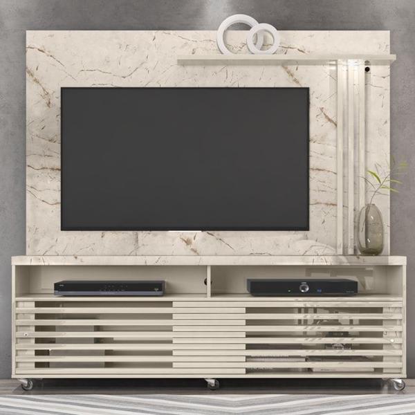 Imagem de Rack Com Painel Para TV 65 Polegadas 7091 Calacata Off White Madetec